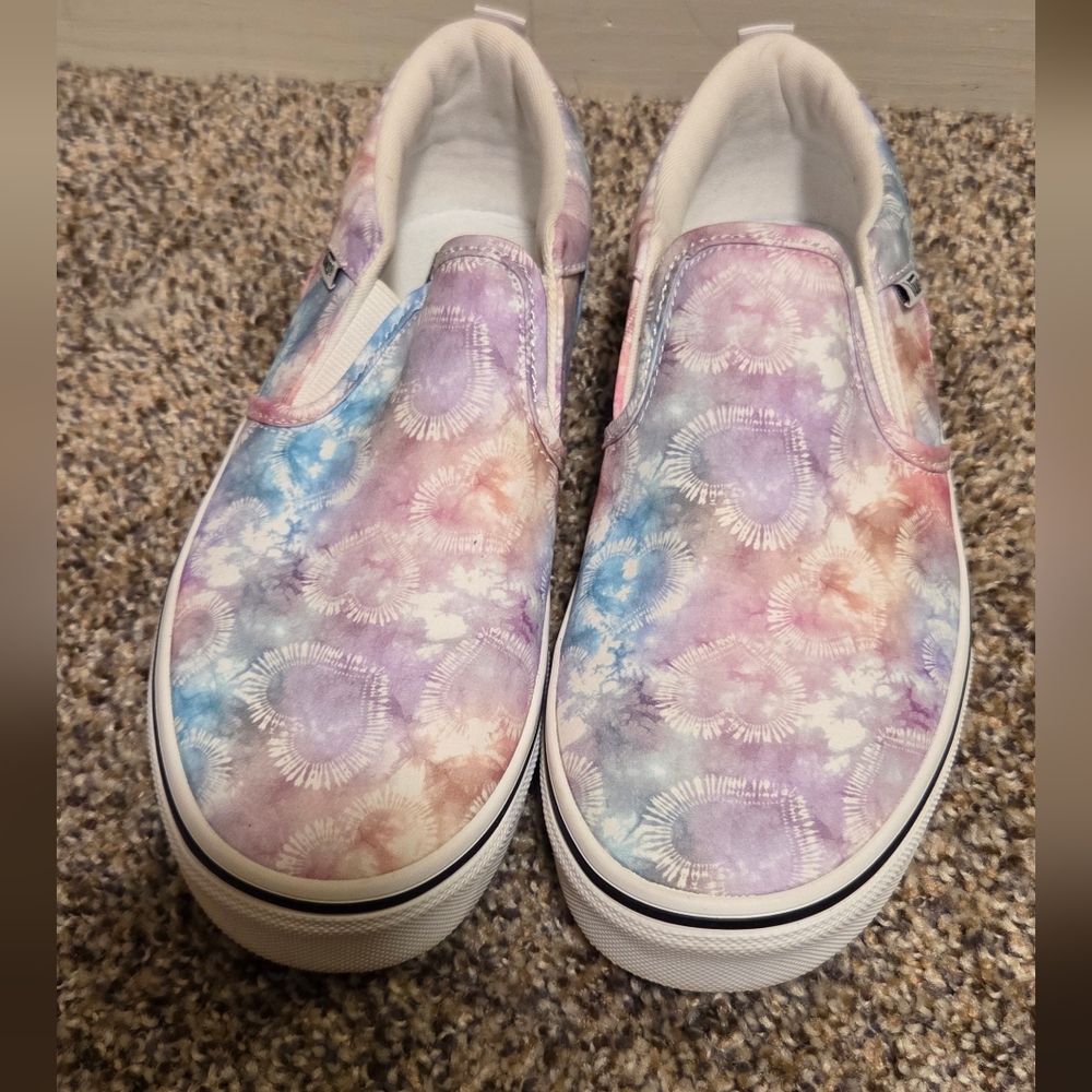 Vans Tie Dye Heart Slip Ons